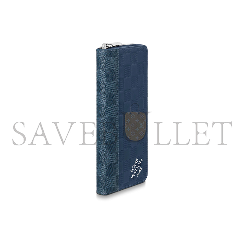 LOUIS VUITTON ZIPPY VERTICAL CHECKERBOARD ZIPPER IN LEATHER AND CANVAS M60503 (20*10*2)